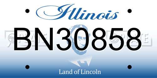 BN30858 Illinois License Plate