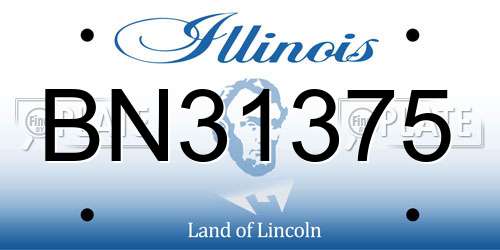 BN31375 Illinois License Plate