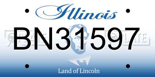 BN31597 Illinois License Plate