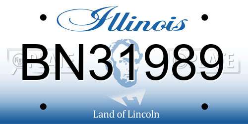 BN31989 Illinois License Plate