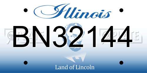 BN32144 Illinois License Plate