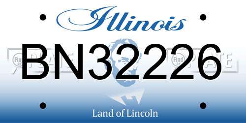 BN32226 Illinois License Plate