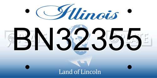 BN32355 Illinois License Plate