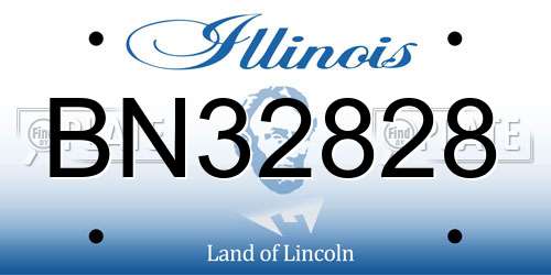BN32828 Illinois License Plate