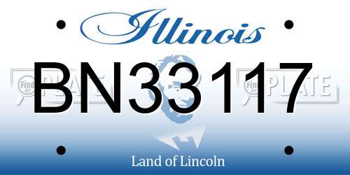 BN33117 Illinois License Plate