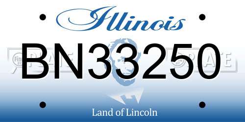 BN33250 Illinois License Plate