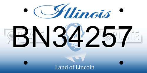 BN34257 Illinois License Plate