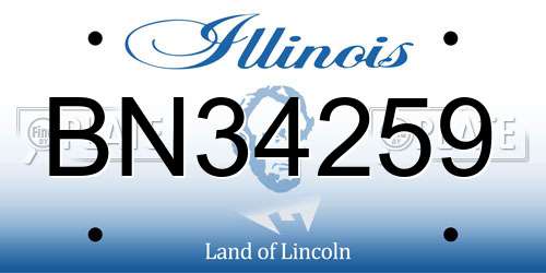 BN34259 Illinois License Plate