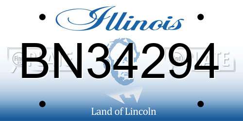 BN34294 Illinois License Plate