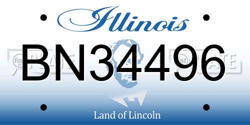 BN34496 Illinois License Plate