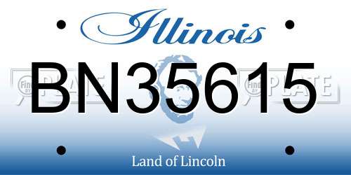 BN35615 Illinois License Plate