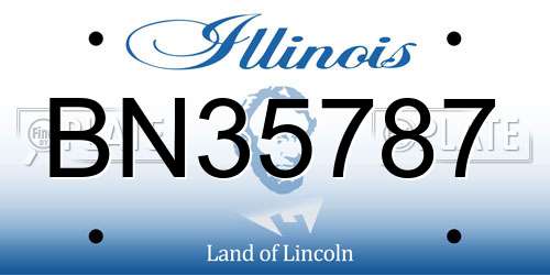 BN35787 Illinois License Plate
