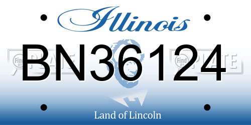 BN36124 Illinois License Plate