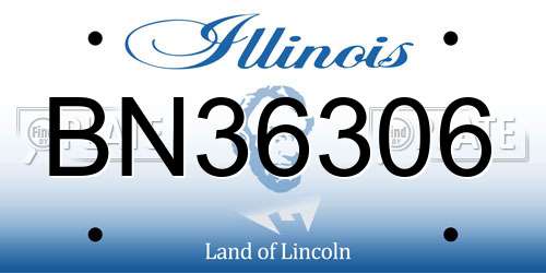 BN36306 Illinois License Plate