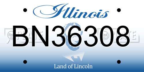 BN36308 Illinois License Plate
