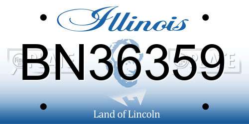 BN36359 Illinois License Plate