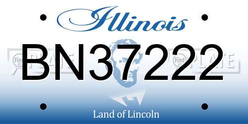 BN37222 Illinois License Plate