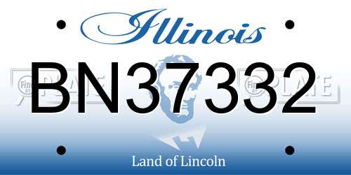 BN37332 Illinois License Plate