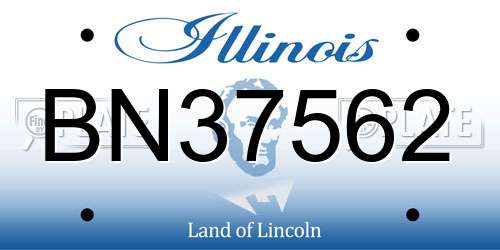 BN37562 Illinois License Plate