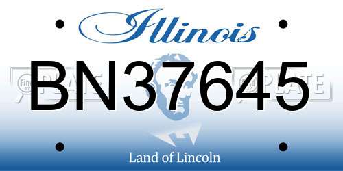 BN37645 Illinois License Plate