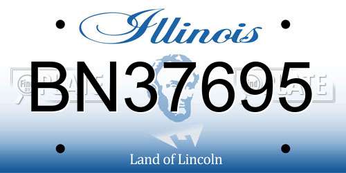 BN37695 Illinois License Plate