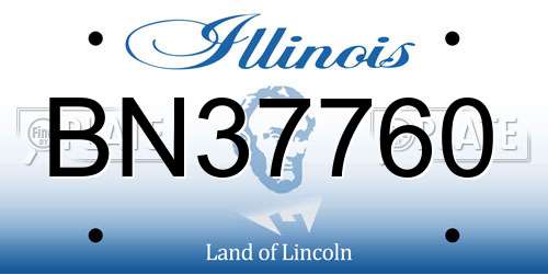 BN37760 Illinois License Plate