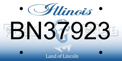 BN37923 Illinois License Plate