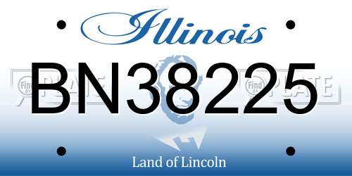 BN38225 Illinois License Plate