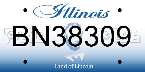 BN38309 Illinois License Plate