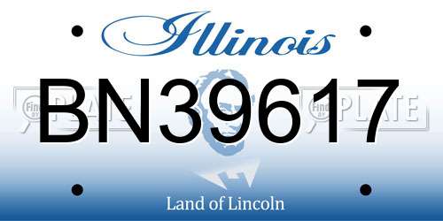 BN39617 Illinois License Plate