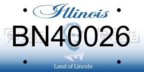 BN40026 Illinois License Plate