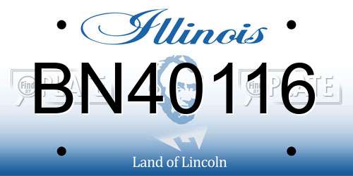 BN40116 Illinois License Plate