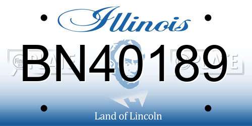 BN40189 Illinois License Plate