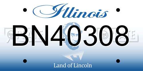 BN40308 Illinois License Plate