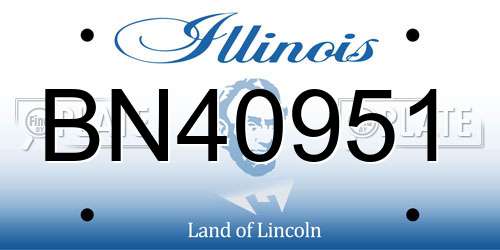 BN40951 Illinois License Plate