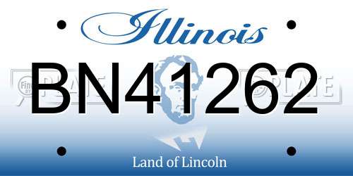 BN41262 Illinois License Plate