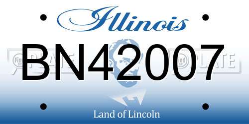 BN42007 Illinois License Plate