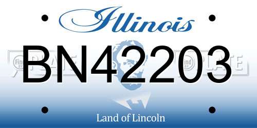 BN42203 Illinois License Plate
