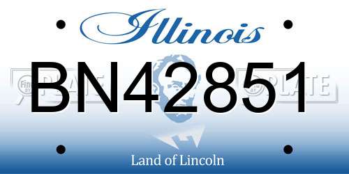 BN42851 Illinois License Plate
