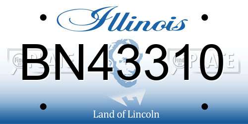 BN43310 Illinois License Plate
