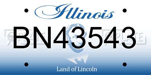 BN43543 Illinois License Plate