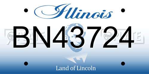 BN43724 Illinois License Plate
