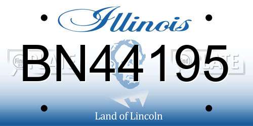 BN44195 Illinois License Plate