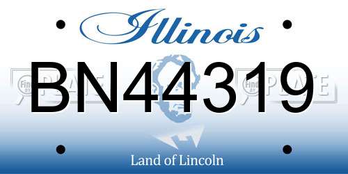 BN44319 Illinois License Plate