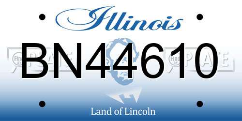 BN44610 Illinois License Plate