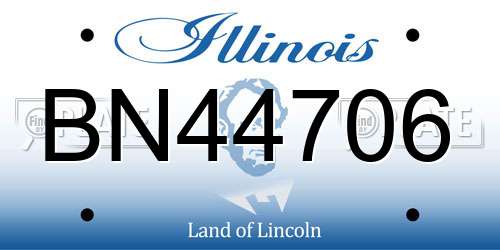 BN44706 Illinois License Plate