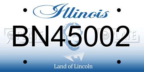 BN45002 Illinois License Plate