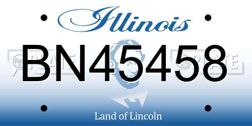 BN45458 Illinois License Plate