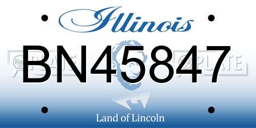 BN45847 Illinois License Plate