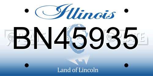 BN45935 Illinois License Plate